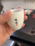 极素茶杯德化羊脂玉功夫茶具小茶杯白玉陶瓷泡茶杯子薄胎白酒杯带字禅意家用客厅个人品茗杯主人杯单杯 黑字凝香杯-随缘 实拍图