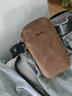 尊禄Vanlord 男士真皮腰包小头层牛皮 休闲竖款运动多功能手机包 棕色 实拍图