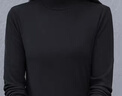 啄木鸟德绒半高领打底衫女2025款修身显瘦弹力内搭长袖t恤上衣 黑色 2XL 实拍图