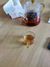 正扬 加厚耐热带把玻璃杯子透明功夫茶具茶杯品茗花茶杯水杯小咖啡杯 6个玻璃把杯_琥珀金 实拍图