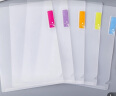 绿文A4单片夹办公用品可插名片L型文件套文件袋磨砂透明插页书夹资料收纳 E316带分类标签白色10个装 晒单实拍图