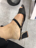 萱俪妮（XUANLINI）两穿凉鞋女士夏季2025新款百搭中跟粗跟凉拖鞋室外穿时尚一字防滑 黑色-款二 37 实拍图