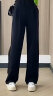 浪莎（langsha）阔腿裤西裤女装春秋季2023高腰垂感直筒高级感显瘦黑色西裤子 晒单实拍图