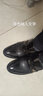 老爷车（WECKER）皮鞋男冬季加绒正装牛皮商务男士皮鞋软底漆皮内增高中年爸爸鞋 G1088-1黑色【增高单鞋款】 37 (235mm) 标准码 实拍图