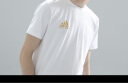 阿迪达斯 （adidas）短袖男夏季运动休闲透气半袖健身跑步男款T恤 白/金 XL  实拍图