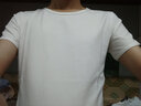简束（JOONSVIP）长袖t恤男纯色棉质修身紧身打底衫男士体恤秋冬季外穿内搭上衣男 常规圆领白色 M (56KG左右紧身) 实拍图