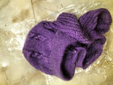 浩冠 帽子女秋冬季时尚帽子围巾一体冬天保暖防风棉帽加绒毛线帽骑行护耳针织帽 皮紫色 实拍图