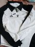 POUM卫衣男秋冬季保暖加绒美式复古潮流半拉链男装上衣服宽松休闲外套 ZPFS-6760白色 L 实拍图
