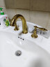 摩豪（Mohao） 全铜分体式三孔面盆冷热水龙头卫生间美式双把洗手盆浴室洗手间 【金色-仿科】分体龙头 实拍图