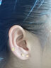 芙蕖黄金小耳钉999足金女耳针皇冠桃花爱心花朵弯钩养耳饰 【单只*弯钩】小桃心约0.21克 实拍图