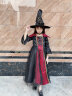 安妮优儿万圣节儿童服装女童cosplay角色装扮魔法女巫吸血鬼化妆舞会派对 裙子+帽子 150 晒单实拍图