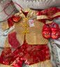 GOKU婴儿抓周礼服中式唐装套装男宝宝周岁衣服红色过年服百天满月儿童 繁星袖短  六件套 常规 上衣裤子帽子+鞋袜锁 90 (XL) 建议体重20-25斤 实拍图