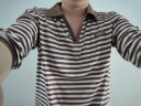 皮尔卡丹2023春秋季新款条纹长袖T恤女翻领上衣显瘦减龄打底衫 咖啡色 XL110-125斤 晒单实拍图