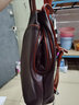钢琴师真皮防盗双肩包女2026新款时尚休闲软皮头层牛皮皮质女士防偷背包 咖啡配棕简版 实拍图