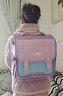 芭菲尼新款小学生横版书包英伦减负大容量1-2-4年级儿童双肩背包6-10岁 紫兰色 均码1-6年级适用 实拍图