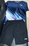 李宁羽毛球服吸汗速干透气短袖短裤T恤比赛夏季新款男士女士运动套装 深航舰蓝 【男女同款】女生拍小一码 XL 实拍图