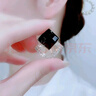 伊黛儿小众设计耳环女气质简约耳钉2025年新款耳饰生日礼物送老婆女友 黑色菱形耳环E2329 实拍图