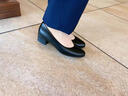 梵昇昱高跟鞋工作鞋黑色女皮鞋粗跟上班久站软皮软底舒适职业面试女 黑色-3cm【36码】 实拍图