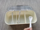 餐将军 调料盒调料罐带勺调味罐厨房家用调料收纳盒调料器皿盐巴储物盒 简约三格调味盒（奶油白） 实拍图