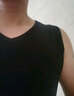 简束 背心男夏纯色棉质v领宽肩运动背心修身紧身打底汗衫男士无袖t恤 黑色+白色（两件装） L (63kg左右) 实拍图