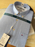 罗蒙（ROMON）加绒加厚男士保暖衬衫牛津纺免烫易打理条纹格子衬衣中年爸爸男装 LM8860 蓝色印花 38（100-125斤） 实拍图