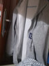 百鹊亭夹克男2025秋冬季美式潮牌连帽开衫外套男青少年时尚加绒卫衣男 灰色加绒 3XL 实拍图