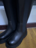 他她（TATA）高筒厚底骑士靴女加绒户外保暖靴英伦潮酷长靴冬季WXK02DG2 黑色(单里) 37 实拍图