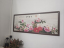 欧发 新中式客厅装饰画花开富贵花鸟山水画沙发背景墙横版挂画现代简约书房办公室卧室床头壁画晶瓷画 花开富贵-H款 50*120cm/布艺画 实拍图