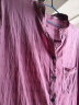全颖蕾七分袖衬衫女2022夏季新款棉麻衬衣女士格子上衣潮 粉紫色 2XL 晒单实拍图