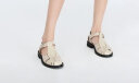 思加图新款猪笼鞋复古凉鞋低跟罗马包头女皮凉鞋A2701AK2 米白 38 晒单实拍图