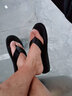 鸿翔益克益克拖鞋人字拖男防滑耐磨轻便情侣款沙滩鞋夹趾凉拖鞋 全黑 43 (280mm) 实拍图