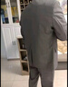 法蒙泽西服套装男士三件套商务职业正装小西装男结婚新郎上班修身外套男 灰色(西服+西裤+衬衫+大礼包) 4XL【155-170斤】 实拍图