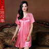 达芬奇密码睡衣女士春夏季仿丝家居服冰丝睡裙蕾丝 送妈妈母亲节礼物 1615粉色 L 实拍图