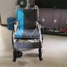 河村 日本轮椅老人折叠轻便手动推车轮椅可推可坐大轮 实心胎AY-18 AY18（40cm）坐宽 树脂轮圈 蓝色 实拍图