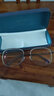 WAN XIN 新款 1.67超薄高清防蓝光镜片男可配度数送商务眼镜框女Z 9051黑银 时尚眉线框加大加宽 配万新1.60MR-8超薄防蓝光镜片 实拍图