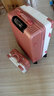 袋鼠 行李箱女高颜值子母行李箱化妆箱大容量行李箱女学生韩版拉杆箱 子母箱拉链款【玫瑰金+白】 26【贴纸+可坐人】 实拍图