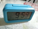 凯然闹钟智能电子夜光聪明灯自动感光儿童学生钟多功能电子钟温湿度计 充电蓝色（智能感光*语音报时） 实拍图