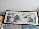 佳得雅新中式客厅装饰画沙发背景墙壁画字画山水画靠山图办公室风景挂画 八方来财A5 70*190cm宣纸锦绫+有机玻璃+胡桃色实木框（热卖款） 实拍图