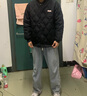 唐号（tanghao） 冬季ins潮牌宽松菱形格棉衣男日系复古棒球服外套情侣加厚棉服 A551黑色 L 实拍图