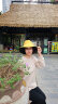 云见森知 遮阳帽子女夏天韩版大沿黑胶太阳帽沙滩防晒帽可折叠凉帽大檐 黄色 实拍图