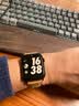 istrap适用苹果手表表带疯马牛皮Apple Watch Ultra4/3/2手表带S12/11/10/9/8/7/6/SE真皮表链iWatch男士 深棕色【黑色配件 44/45/46MM表盘【适用 实拍图