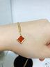 莱绅通灵HER系列项链18K金钻石吊坠女锁骨链生日礼物 【鸿运连连】红玛瑙 吊坠+银链 实拍图