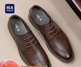 海澜之家HLA皮鞋男商务正装秋冬鞋子德比休闲男鞋HAAPXM4DBG576 棕色40 实拍图