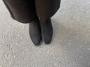 达芙妮加绒短靴女2025冬季新款气质绒面时装靴百搭粗跟法式瘦瘦靴女靴 黑色加绒 36 实拍图