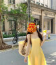 H&M夏季新款女装连衣裙褶皱上身可拆卸吊带抹胸连衣裙0985777 浅黄色 170/116A 晒单实拍图