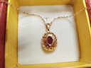 廷亮3克拉鸽血红碧玺吊坠18K金镶钻 彩色宝石吊坠送爱人 现货配18K金项链 实拍图