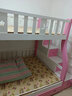 禧龙盛公主床上下铺高低床上下层实木床小户型省空间两层床 粉白色柜梯+包安装+床垫 上宽130下宽150 实拍图