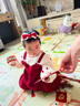 牧余0--3岁婴儿发带女宝宝护囟门帽头花发饰新生儿发箍周岁头饰蝴蝶结 红色蝴蝶结【一个装】 实拍图