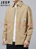 JEEP SPIRIT吉普长袖衬衫男秋冬季韩版衬衣男士灯芯绒外套男装 杏色 3XL 实拍图