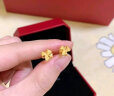 周大福 芬芳花朵 黄金耳钉(工费80) 约1.25g F219121 晒单实拍图
